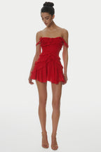 Nirva Off Shoulder Ruffle Mini Dress Flowering Girl
