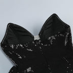 Vivien Off-Shoulder Sequin Prom Maxi Dress In Black Flowering Girl
