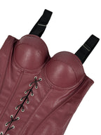 Karly PU Leather Corset Top Flowering Girl