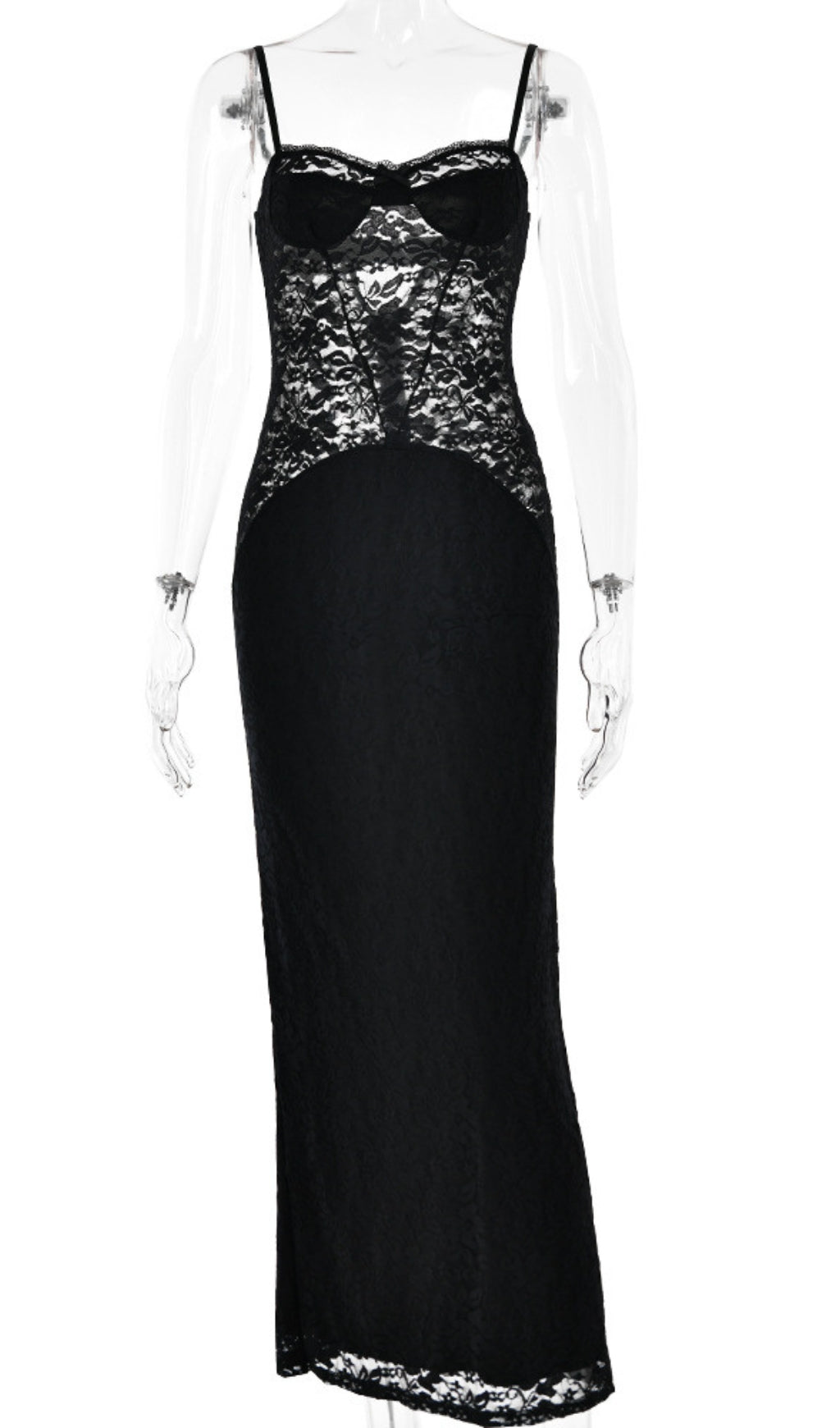 Spaghetti Lace Maxi Dress Flowering Girl