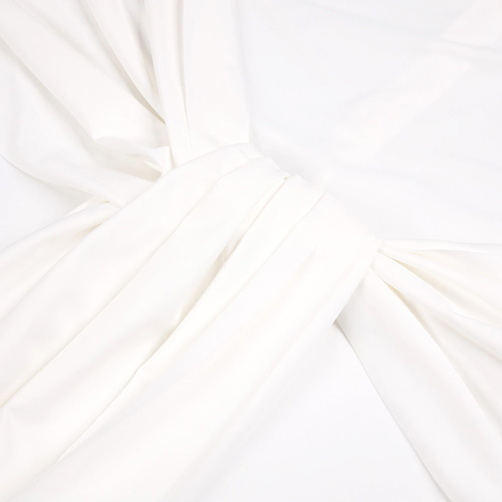 Round neck ribbon knot maxi dress in white Flowering Girl
