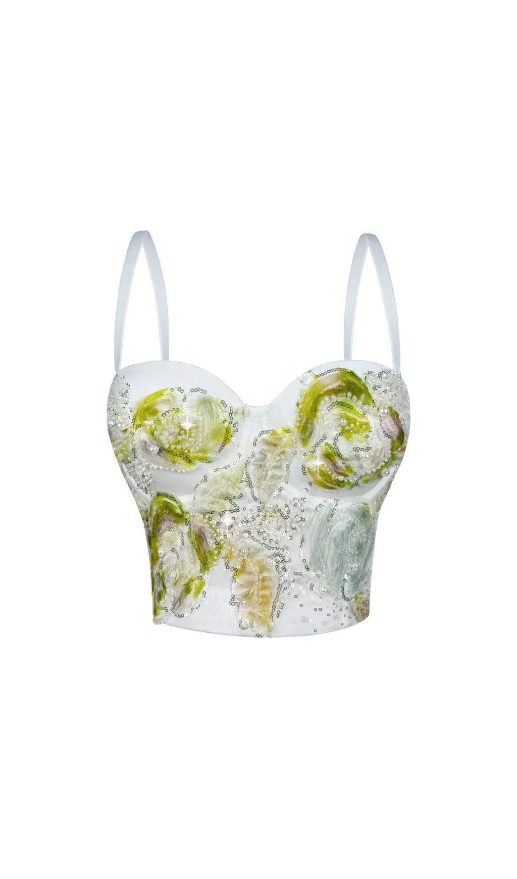 Hazina Sequin Beaded Crop Top Flowering Girl