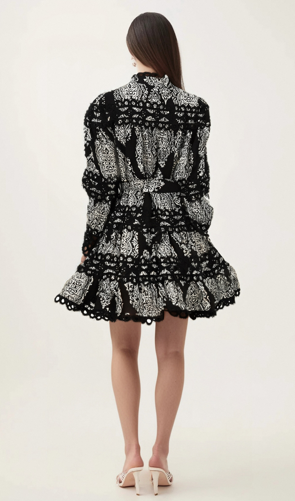 Bérengère black pattern-print mini dress Flowering Girl