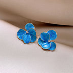Derick Blue Flower Earrings Flowering Girl