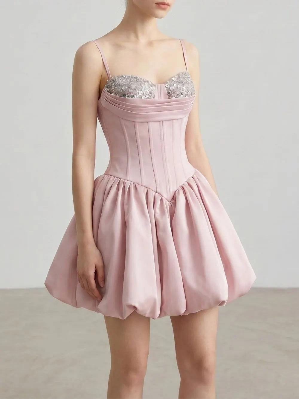 Madi Pink Strappy Corset Mini Dress Flowering Girl