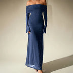 Sprinkled Strapless Long-Sleeved Maxi Dress Flowering Girl