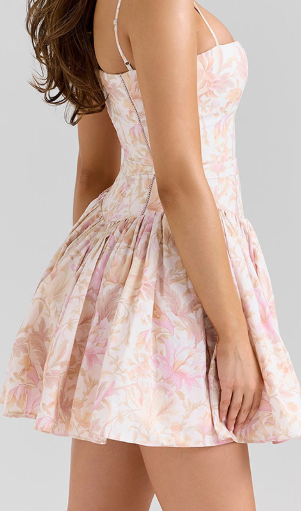 Haruyo Strappy Printed Mini Dress Flowering Girl