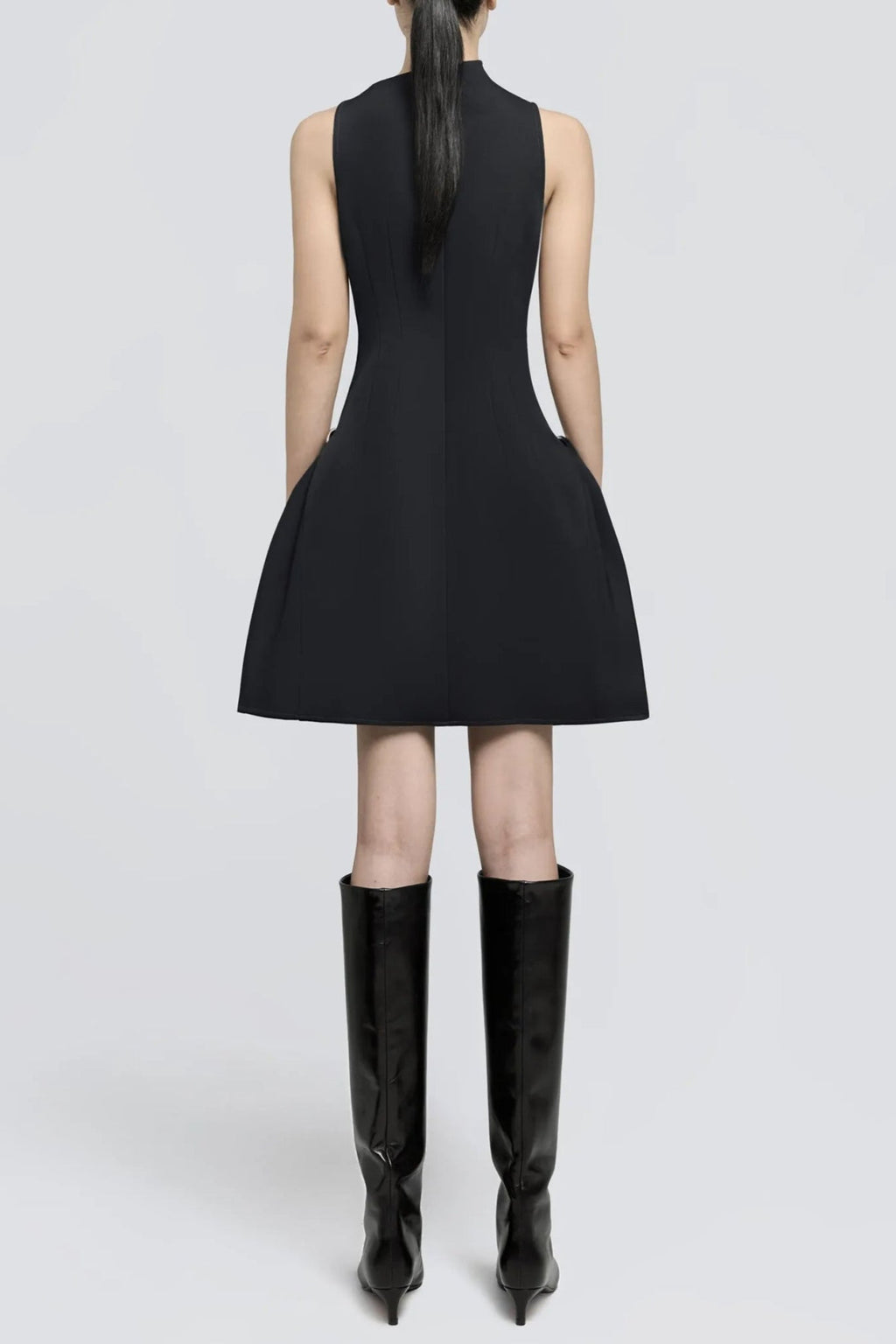 Asymmetrical Flared Mini Dress Flowering Girl