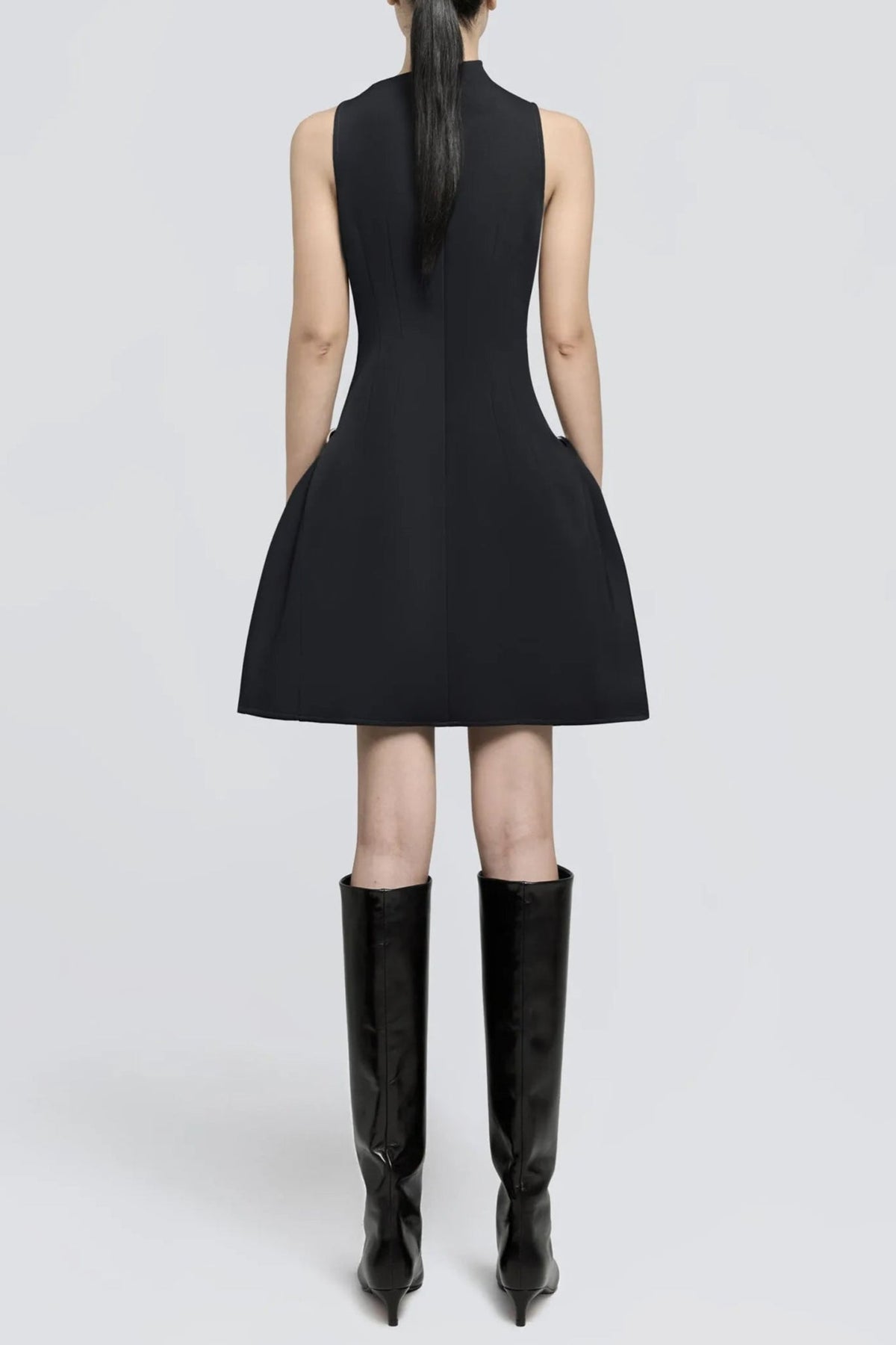 Asymmetrical Flared Mini Dress Flowering Girl