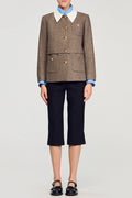 Setlla Houndstooth Suit Jacket In Brown Flowering Girl