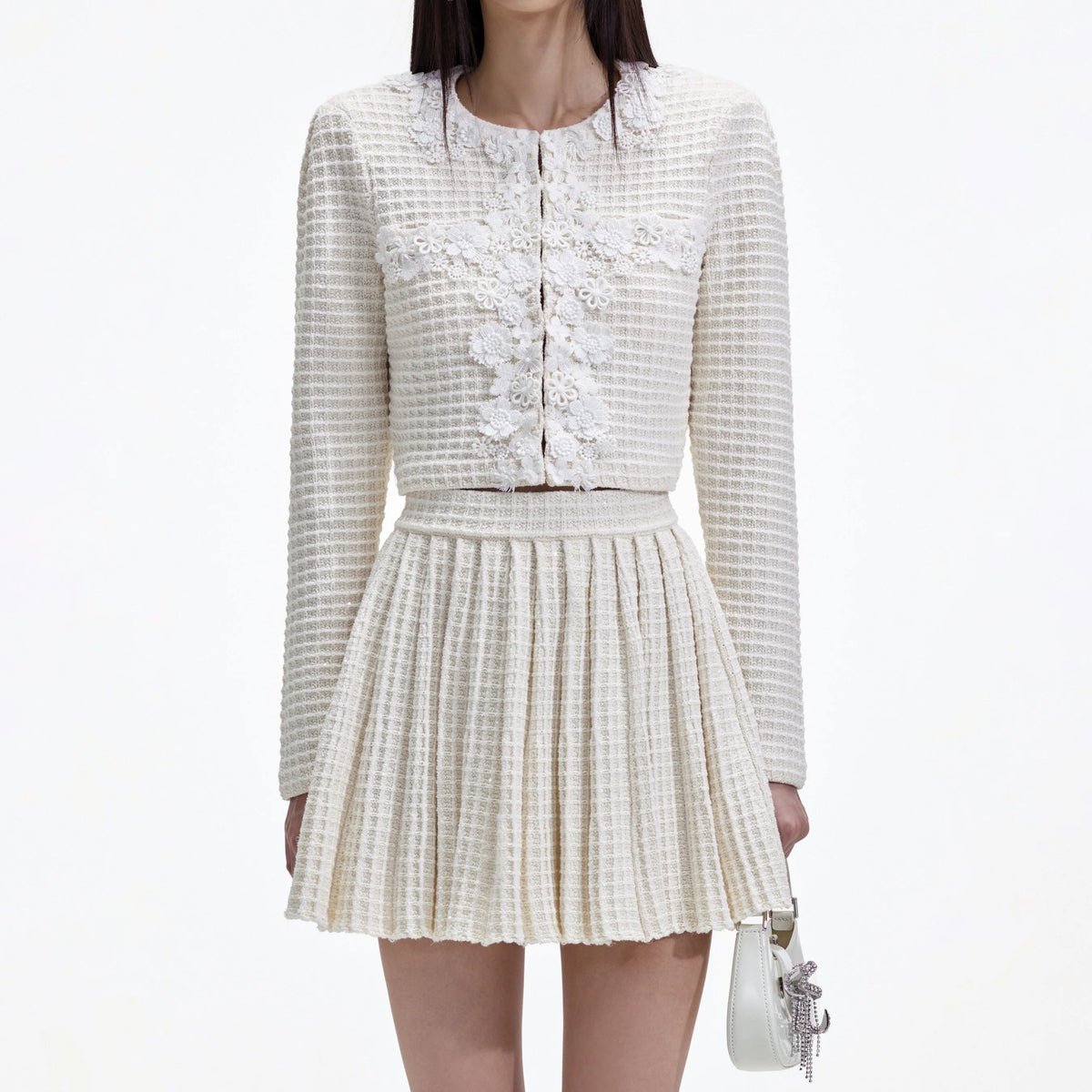 CREAM KNITTED MINI SKIRT Flowering Girl