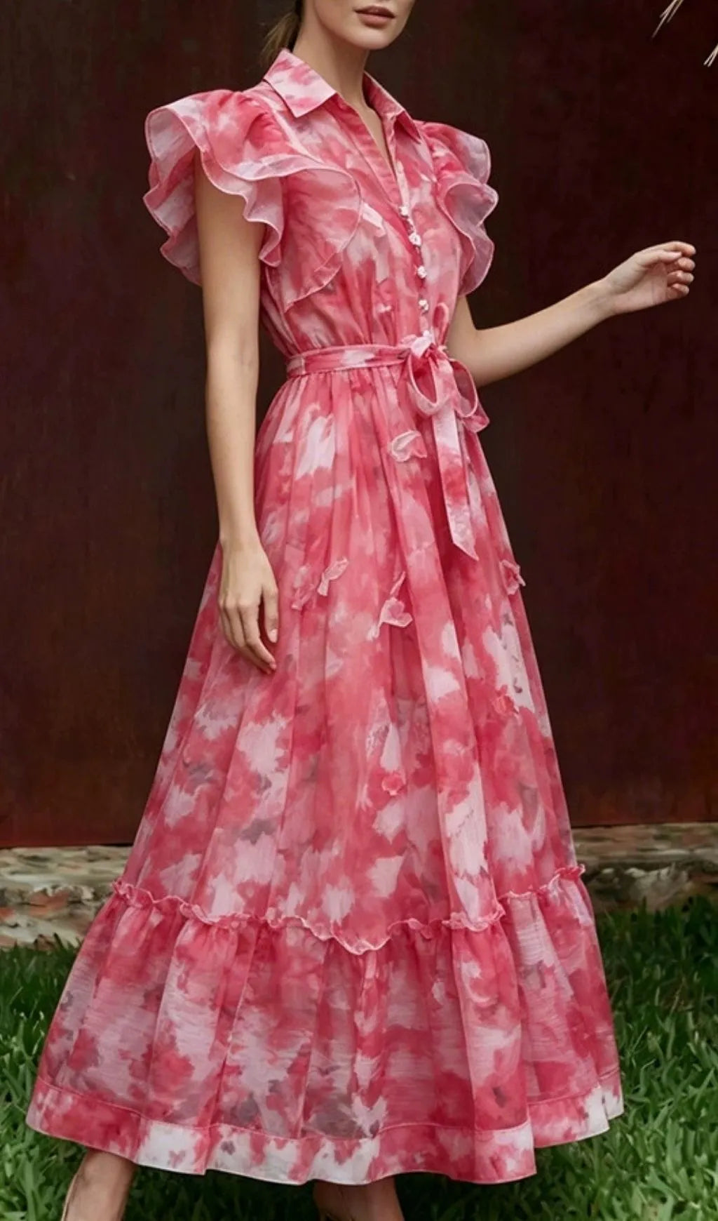 Magdalia Printed Maxi Dress Flowering Girl