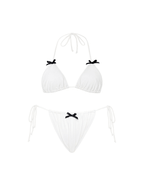 Brako Bow Bikini Two Piece Set In White Flowering Girl