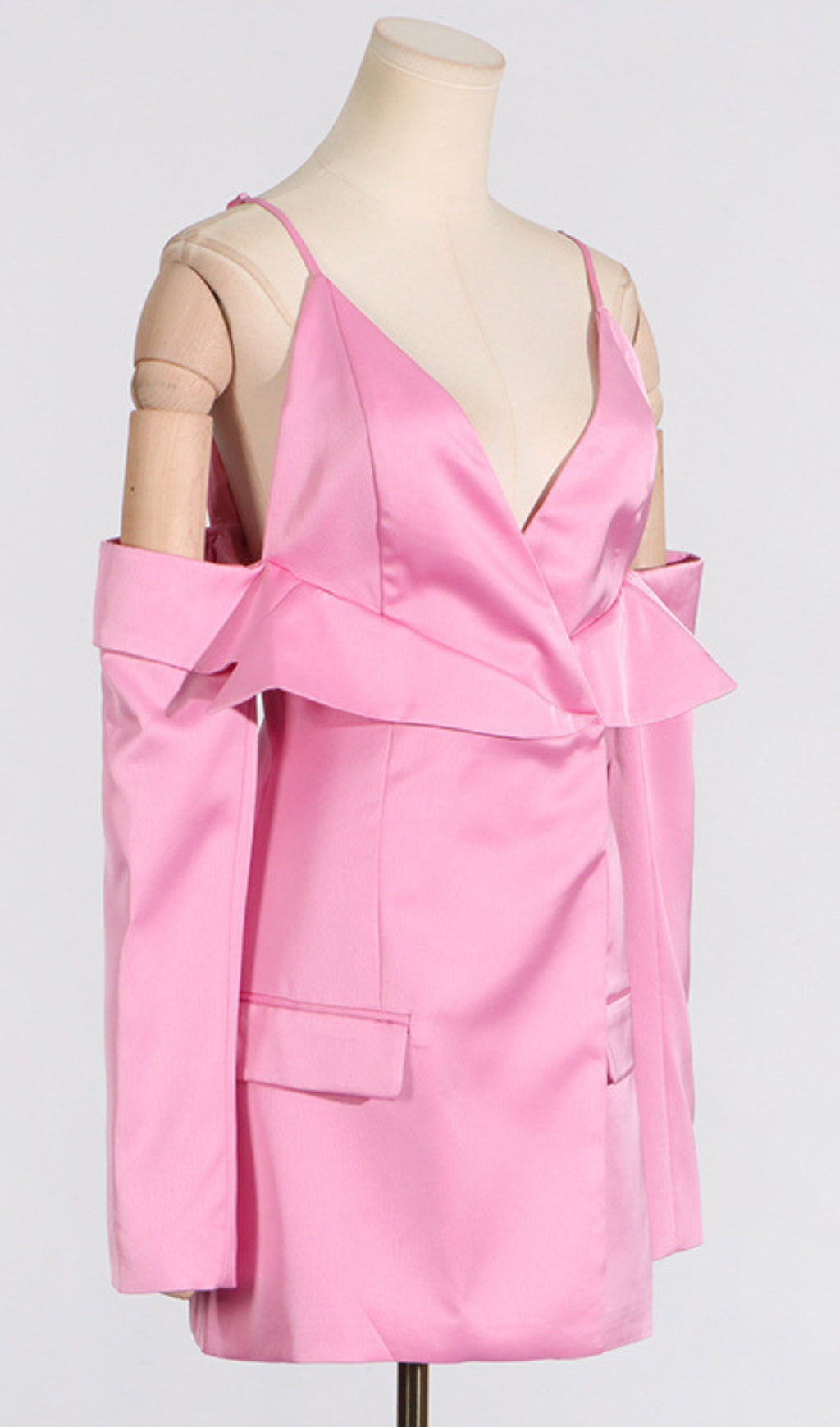 Aurera Pink Off Shoulder Mini Blazer Dress Flowering Girl