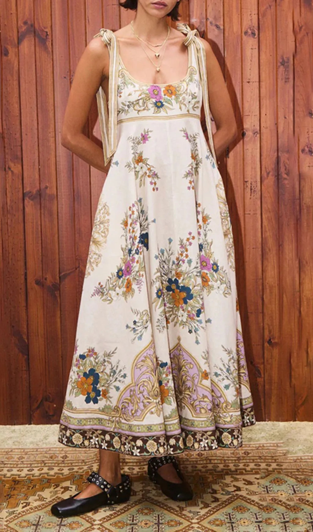 Ismet Strappy Floral Printed Maxi Dress Flowering Girl