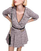 METALLIC TWEED CROSSOVER DRESS Flowering Girl