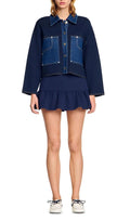 Denim Detail Cardigan Flowering Girl