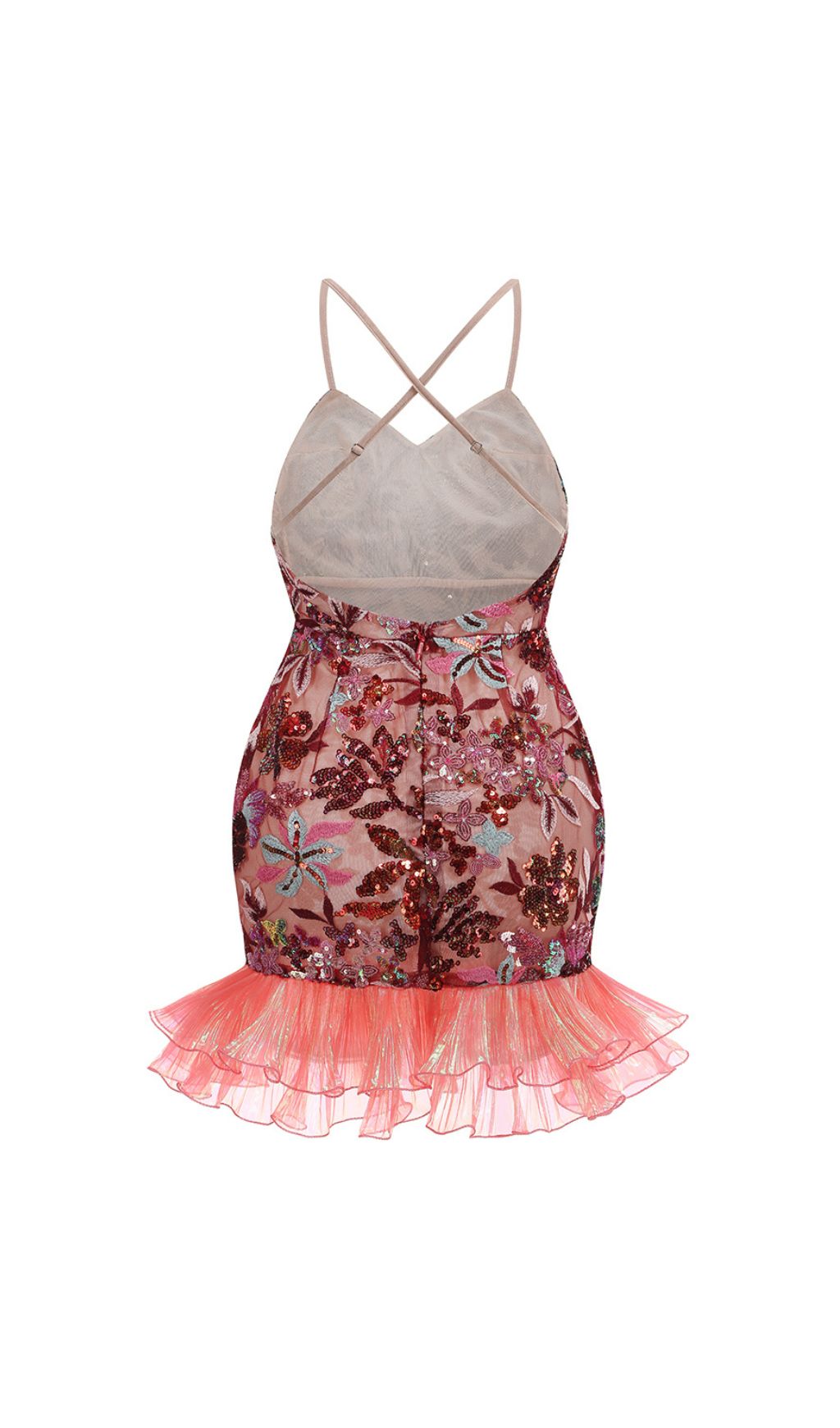Fatin Flower Sequin Embroidery Mini Dress Flowering Girl