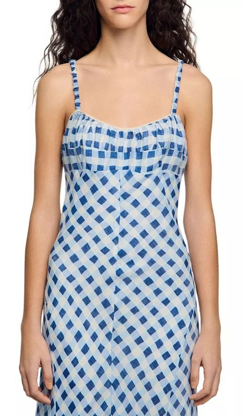 Colette Gingham Lace Up Maxi Dress Flowering Girl