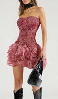 Ernesto Strapless Flower Mini Dress Flowering Girl