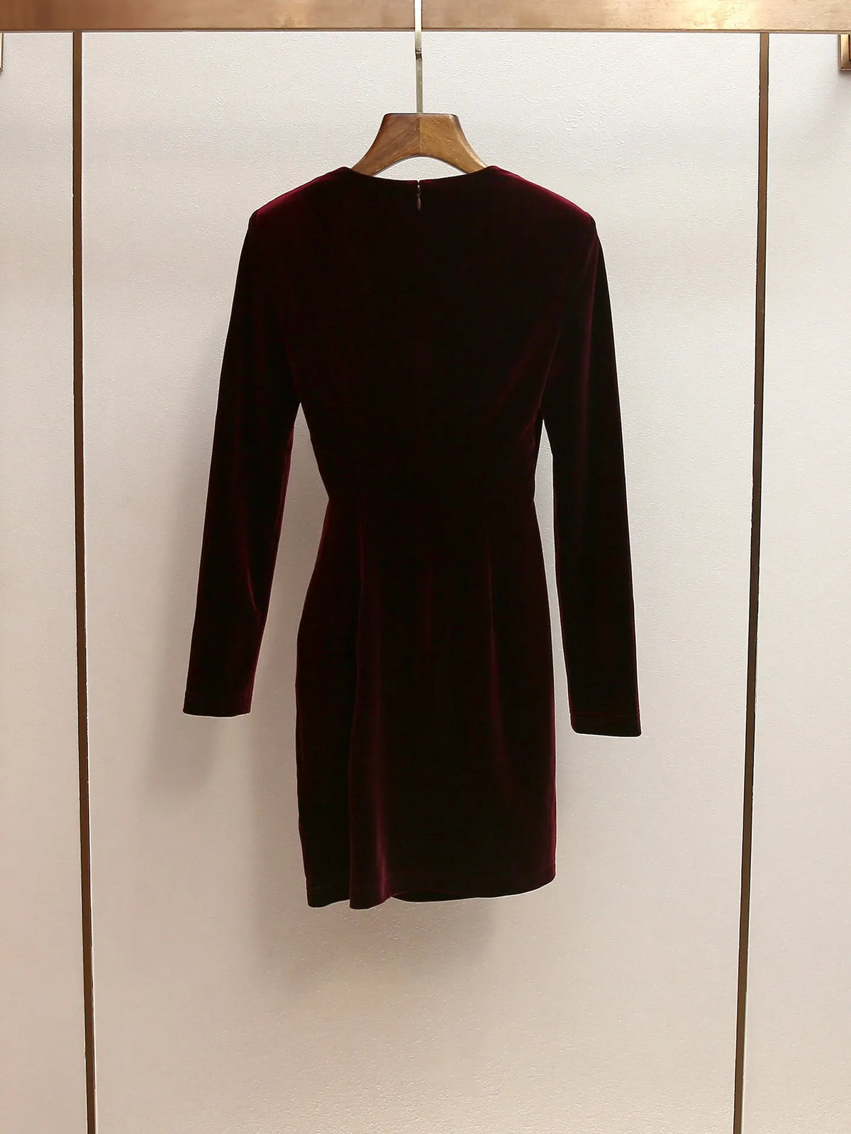 Yvette Burgundy Velvet Embellished Mini Dress Flowering Girl