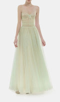 Josie Green V-Neck Mesh Maxi Dress Flowering Girl