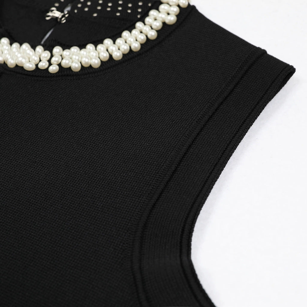 Ernie Black Bead Mini Dress Flowering Girl