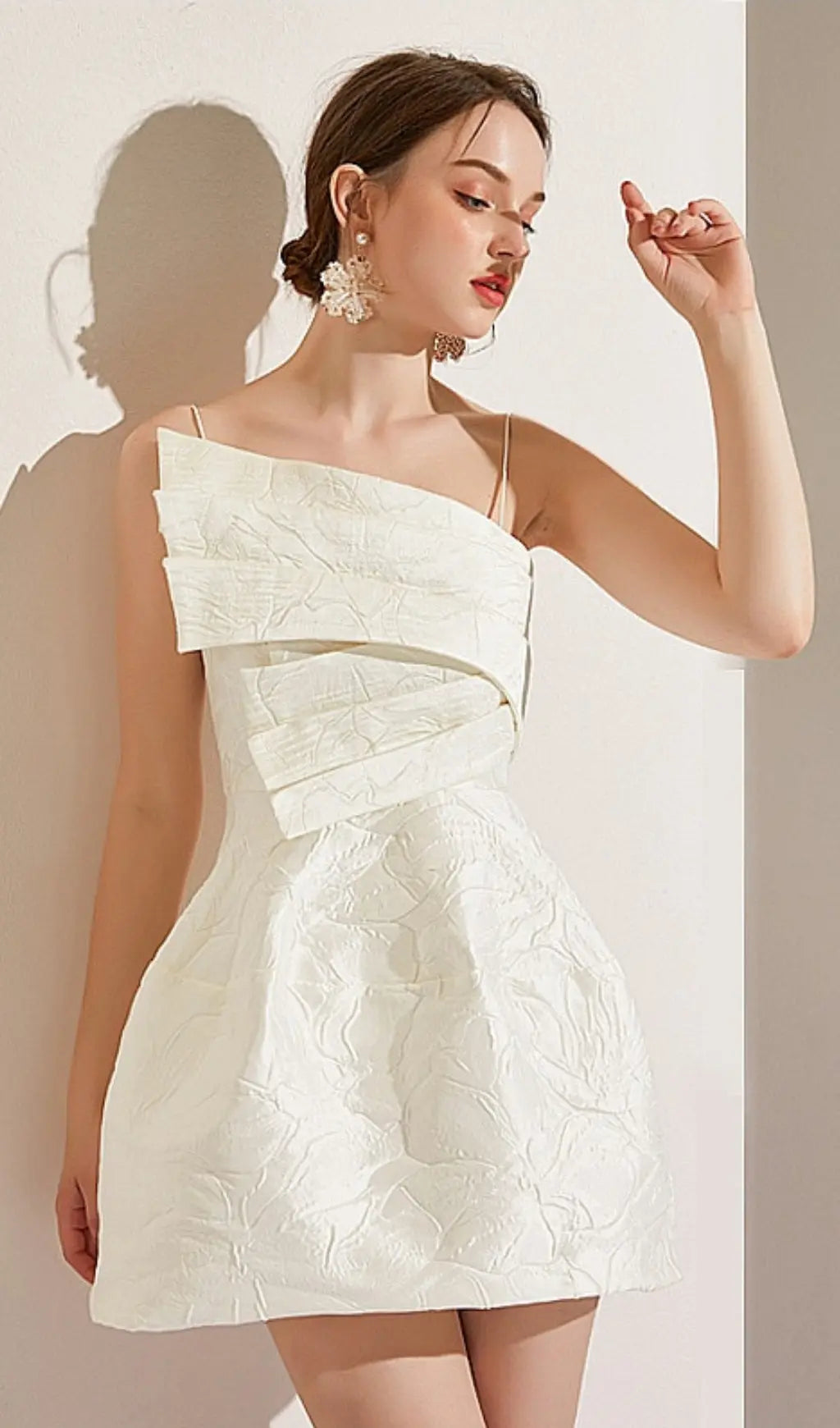Aine White Strapy Mini Dress Flowering Girl