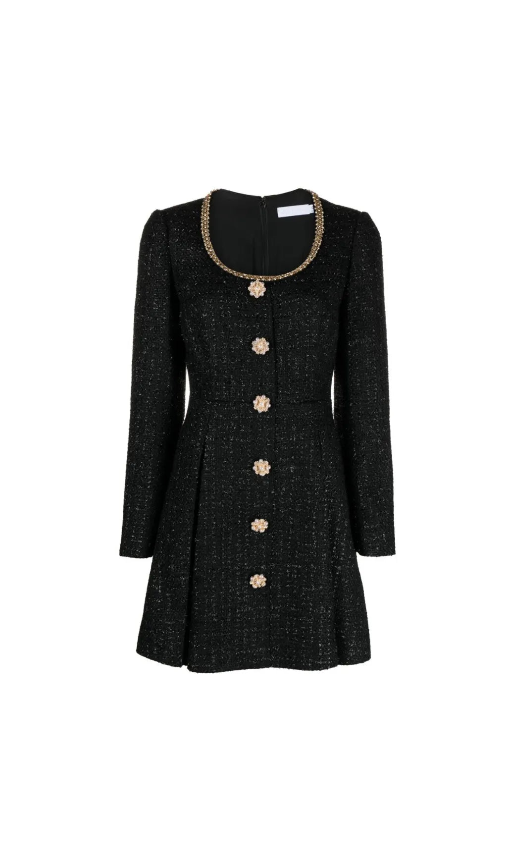 BLACK BOUCLE MINI DRESS Flowering Girl