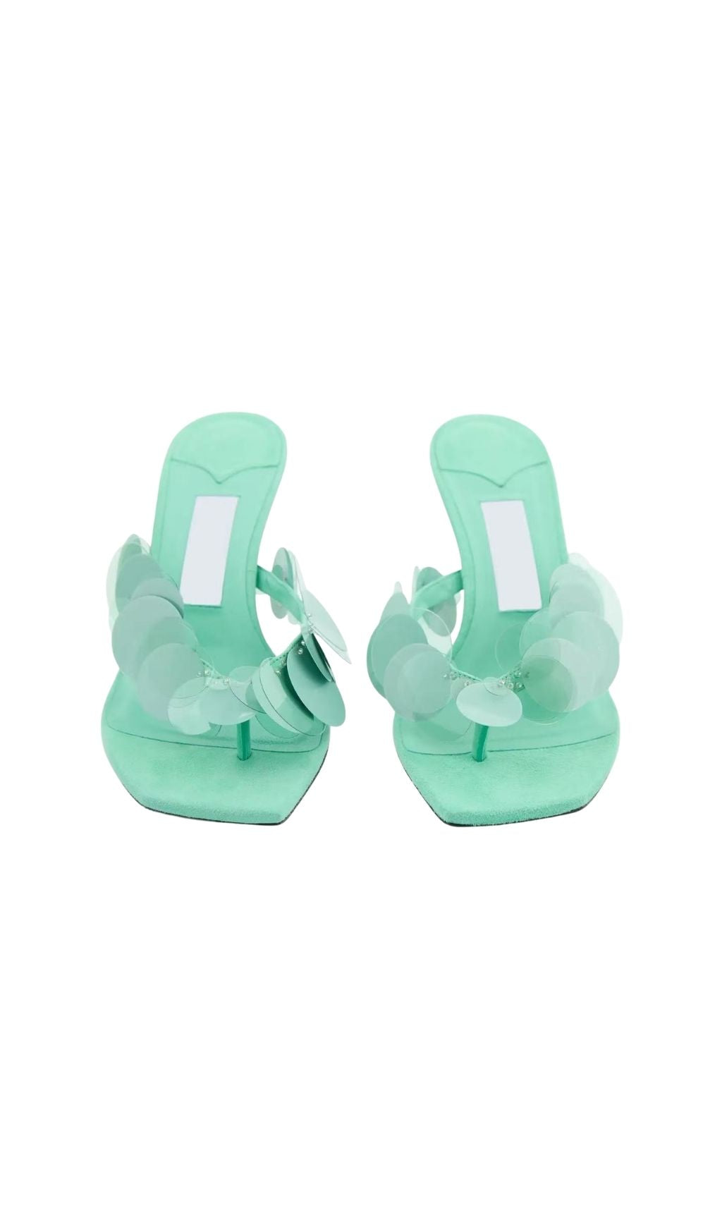 Kyveli Mint Sequin Heels Flowering Girl