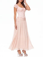Aida Off Shoulder Ruched Skirt Set Flowering Girl