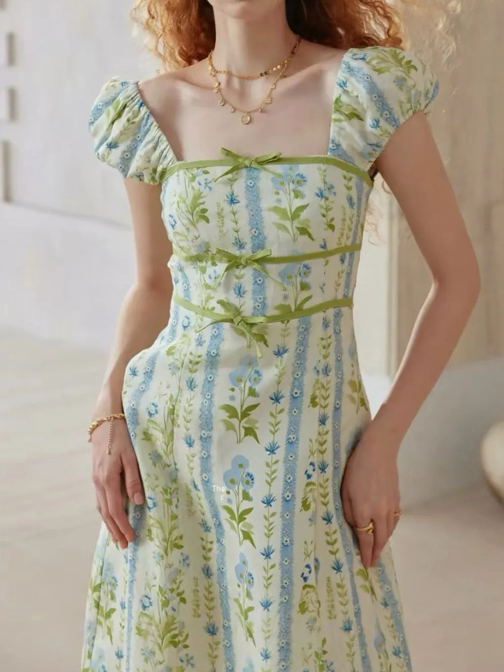 Merryn Green Floral Maxi Dress Flowering Girl
