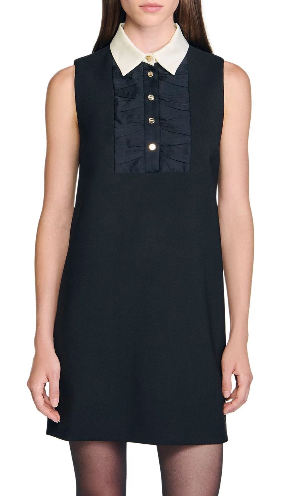 Short Dress with Contrast Collar Flowering Girl