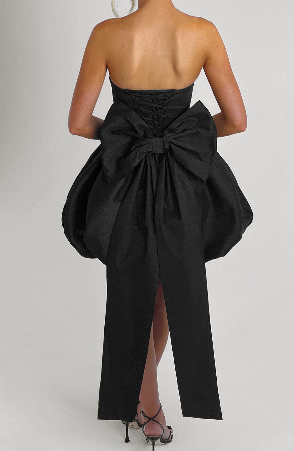Lotus Mini Dress - Black Flowering Girl