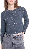 Mistrassa Rhinestone Cardigan Flowering Girl
