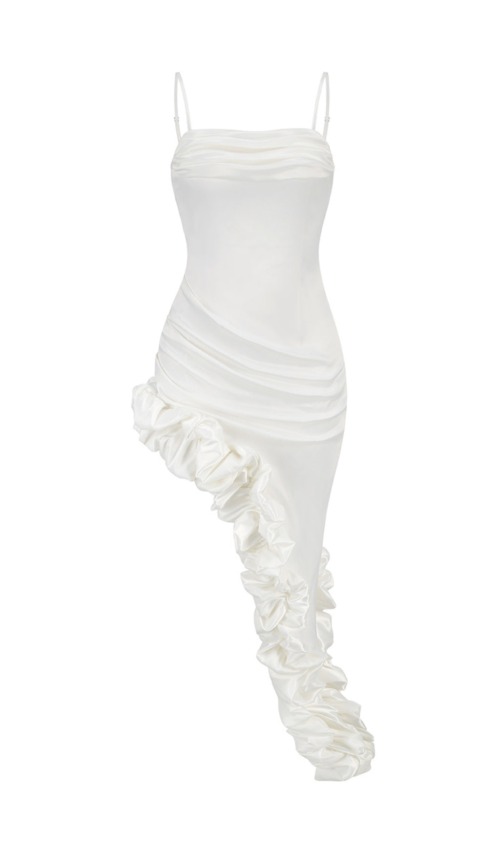 Abigail White Pleated Maxi Dress