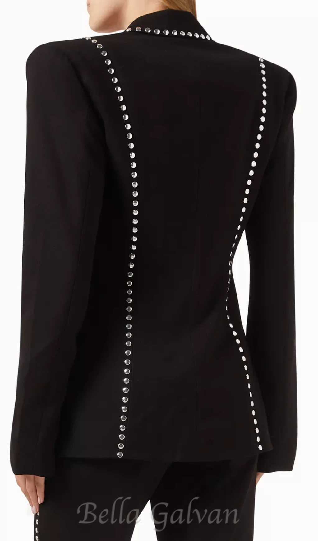 DEBORAH BLACK SCARF-DETAILED WOOL CREPE BLAZER SET Flowering Girl