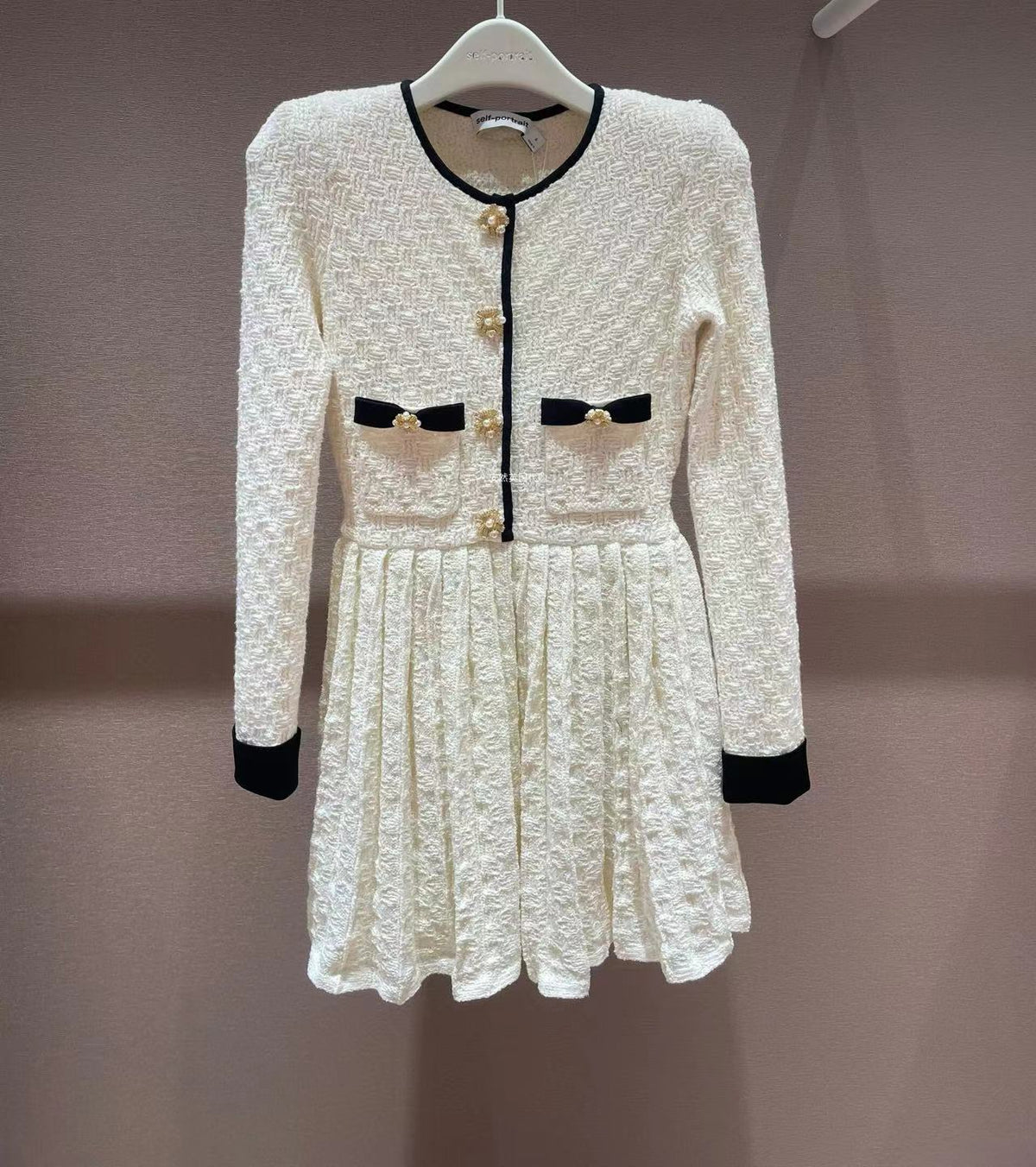 Agam Cream Weave Knit Mini Dress Flowering Girl