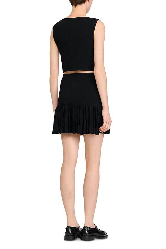 Marcia Black Double Breasted Ruffle Mini Skirt Flowering Girl