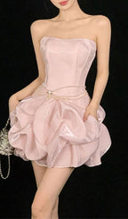 Krisalyn Pink Strapless Mini Dress Flowering Girl