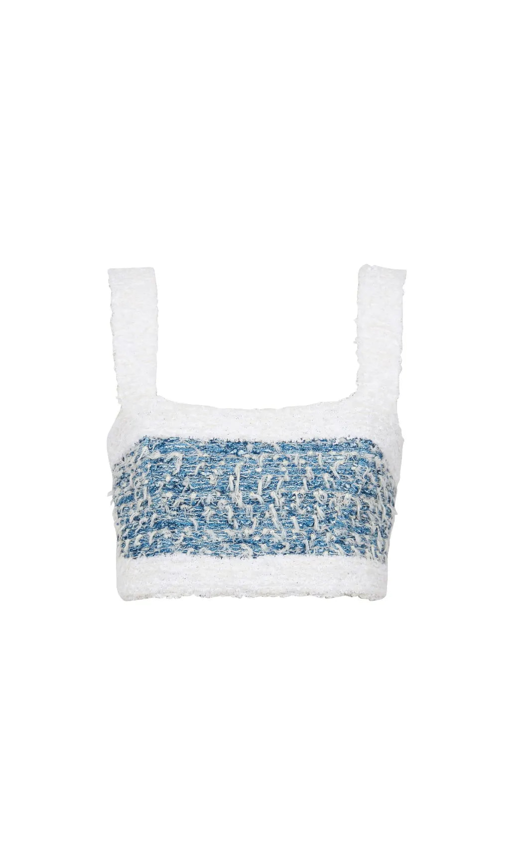 BLUE TWEED CROP TOP Flowering Girl