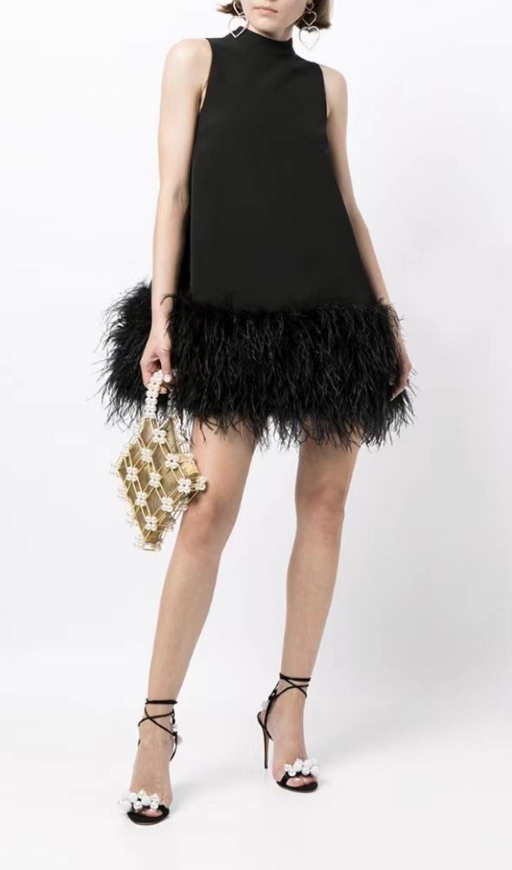 Feather Mini Dress Flowering Girl