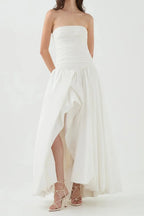 Nancy Bubble Hem Maxi Dress In Ivory Flowering Girl