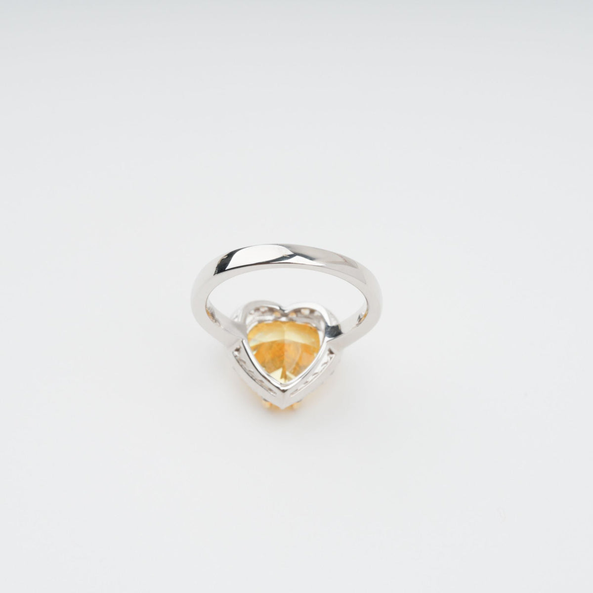 Éphémère Yellow Heart Cut Gemstone Sterling Silver Ring Flowering Girl