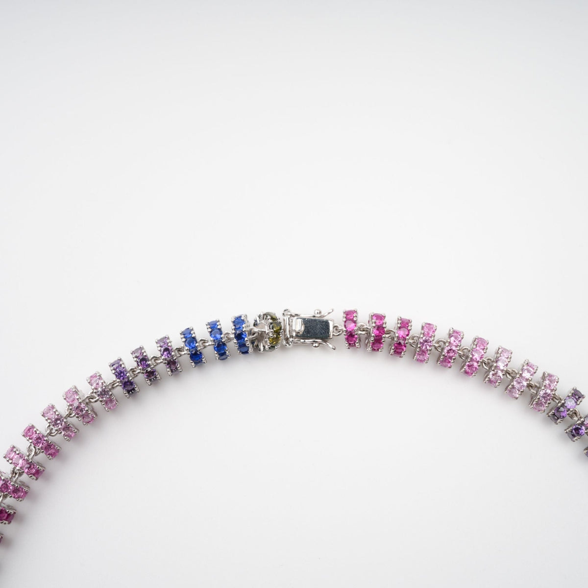 Sandrine Multicolor Crystal Embellished Sterling Silver Necklace Flowering Girl