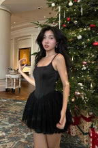 celeste lace bowknot backless mini dress in black Flowering Girl