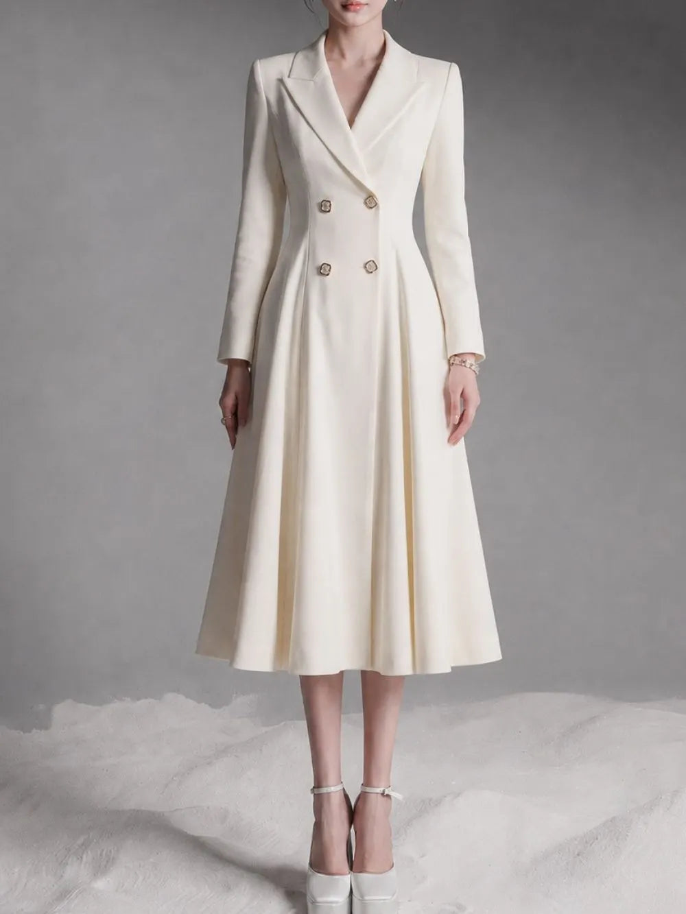 Mauve Long Sleeve Coat Dress Flowering Girl
