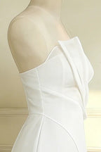 Strapless Layered Organza Midi Dress in white Flowering Girl