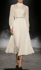 Kally Long Sleeve Pleated Midi Dress Flowering Girl