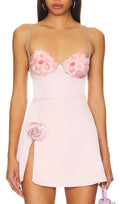 Calantha Pink Flower Diamond Mini Dress Flowering Girl